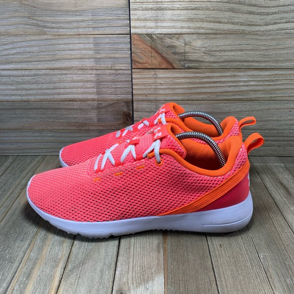Under Armour Squad 2 Running Shoes Orange Red White Womens Size 9.5 Sneakers